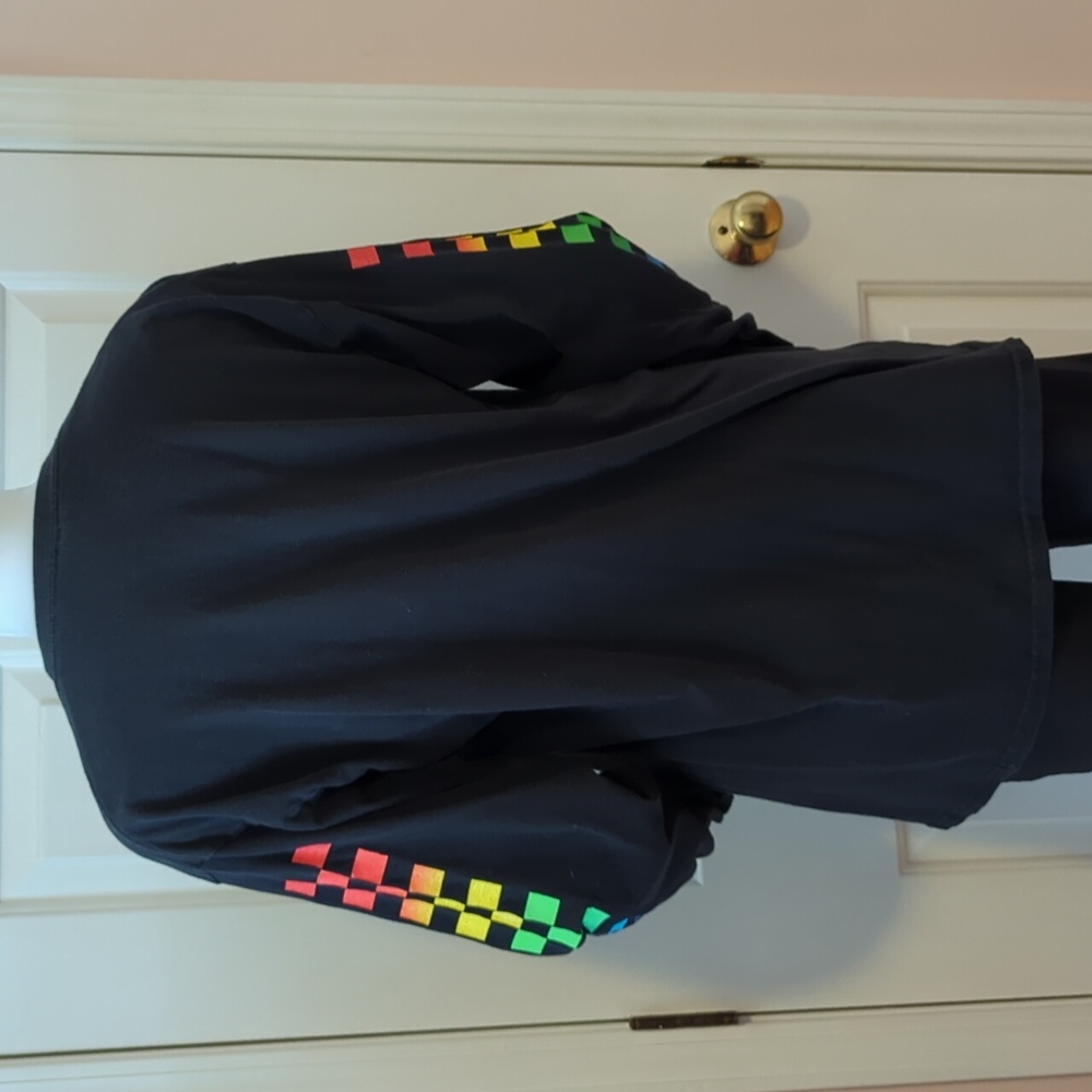 Vibes Rainbow Checkered Vans Style Graphic Long Sleeve Size L - Picture 5 of 6